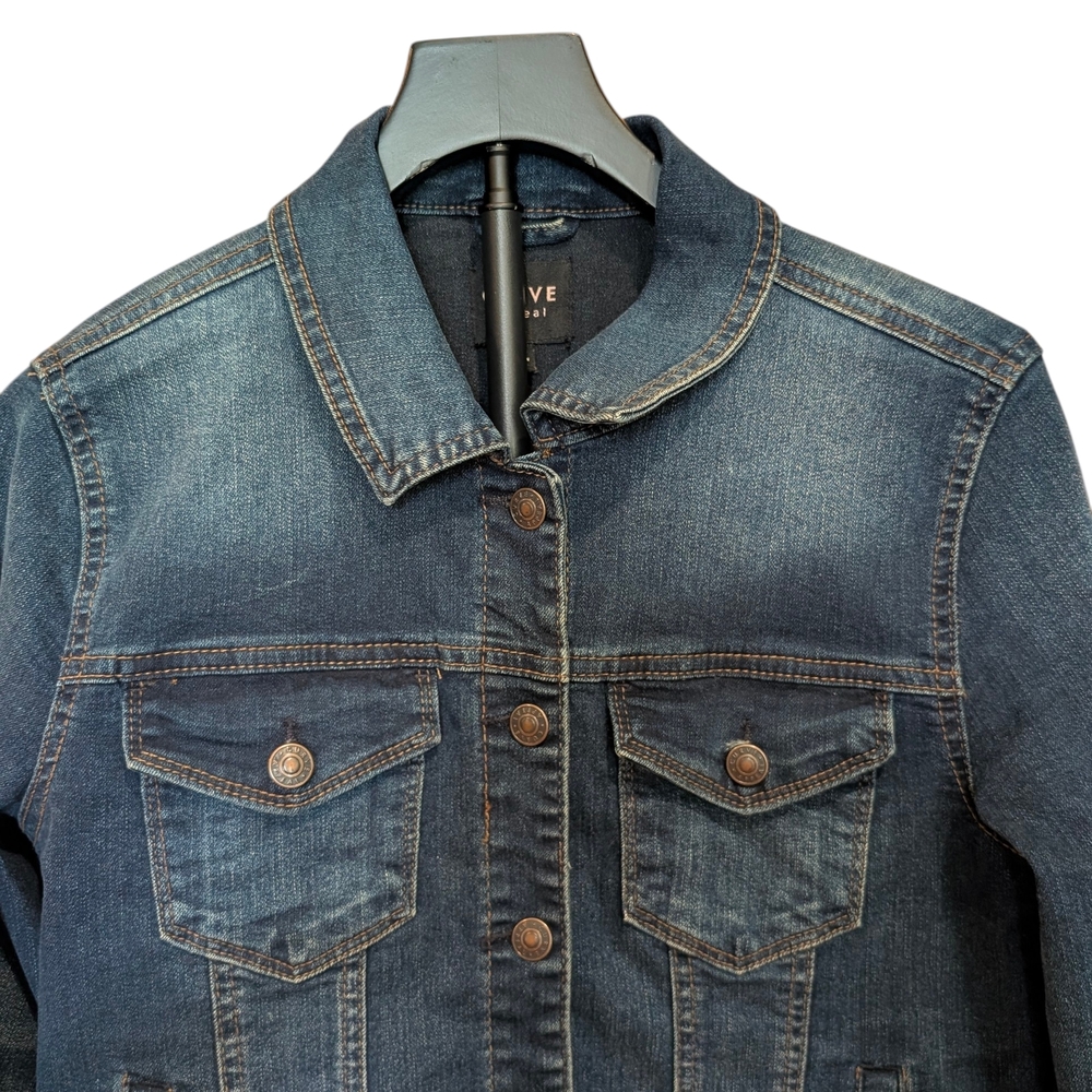 Curve Appeal Dark Wash Denim Jean Jacket - Women's Size Medium - Picture 6 of 14